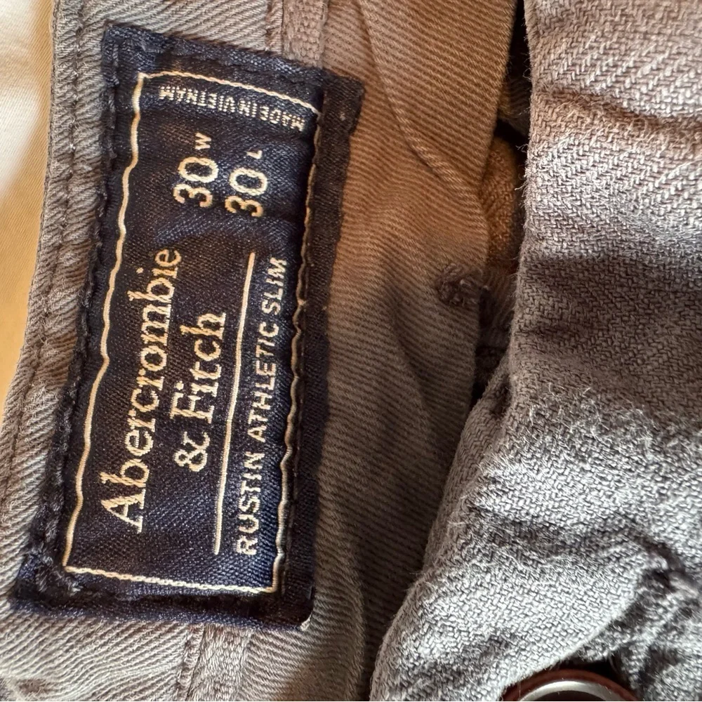 Abercrombie & Fitch Rustin Athletic Slim 100% Linen Pants Grey 30x30